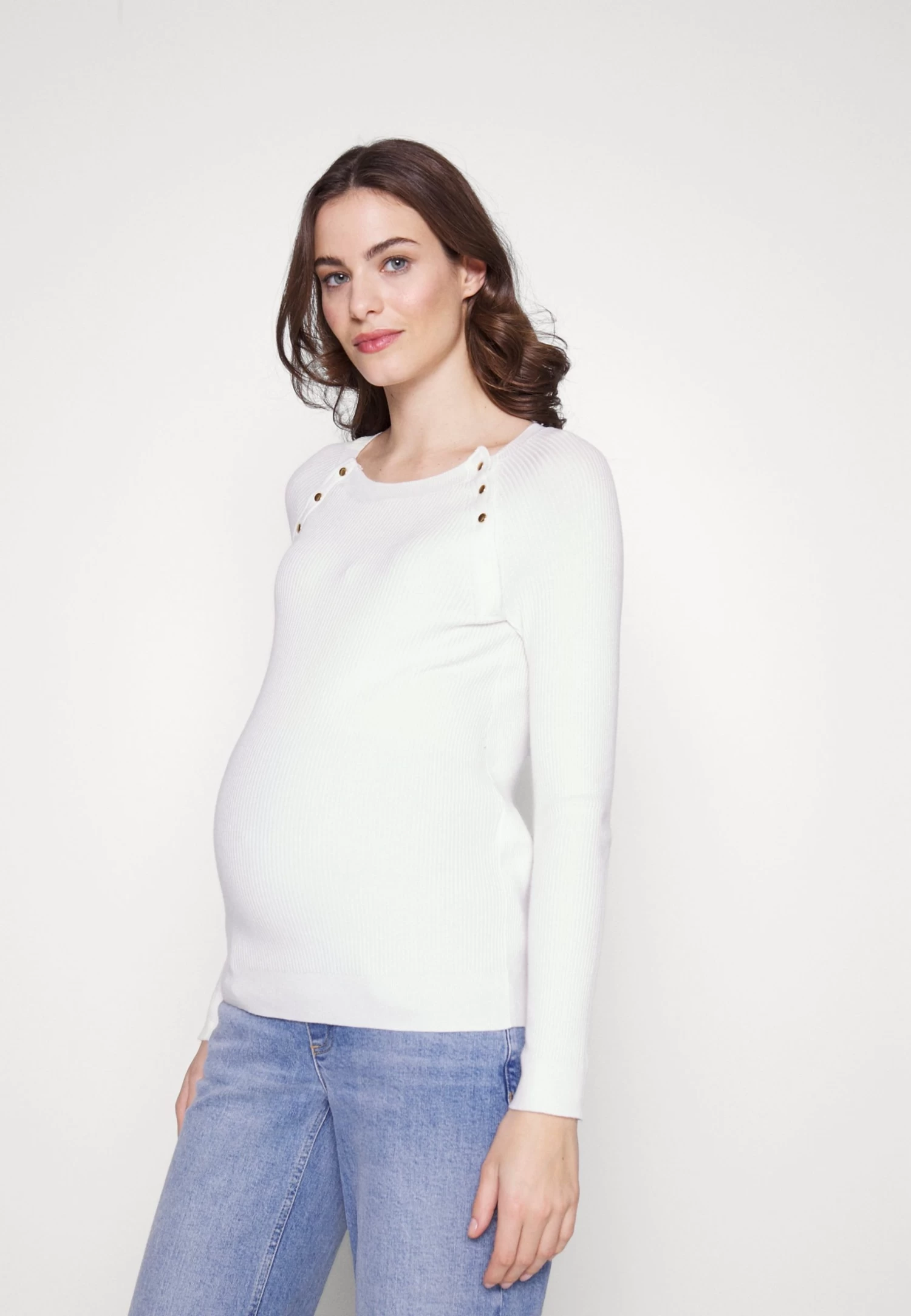 Nursing - Button Opening - Jersey De Punto - White
