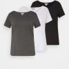 3Er Pack- Camiseta Básica - White/Black/Dark Grey