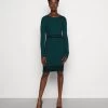 Anna Field Vestido De Punto - Dark Green/Black