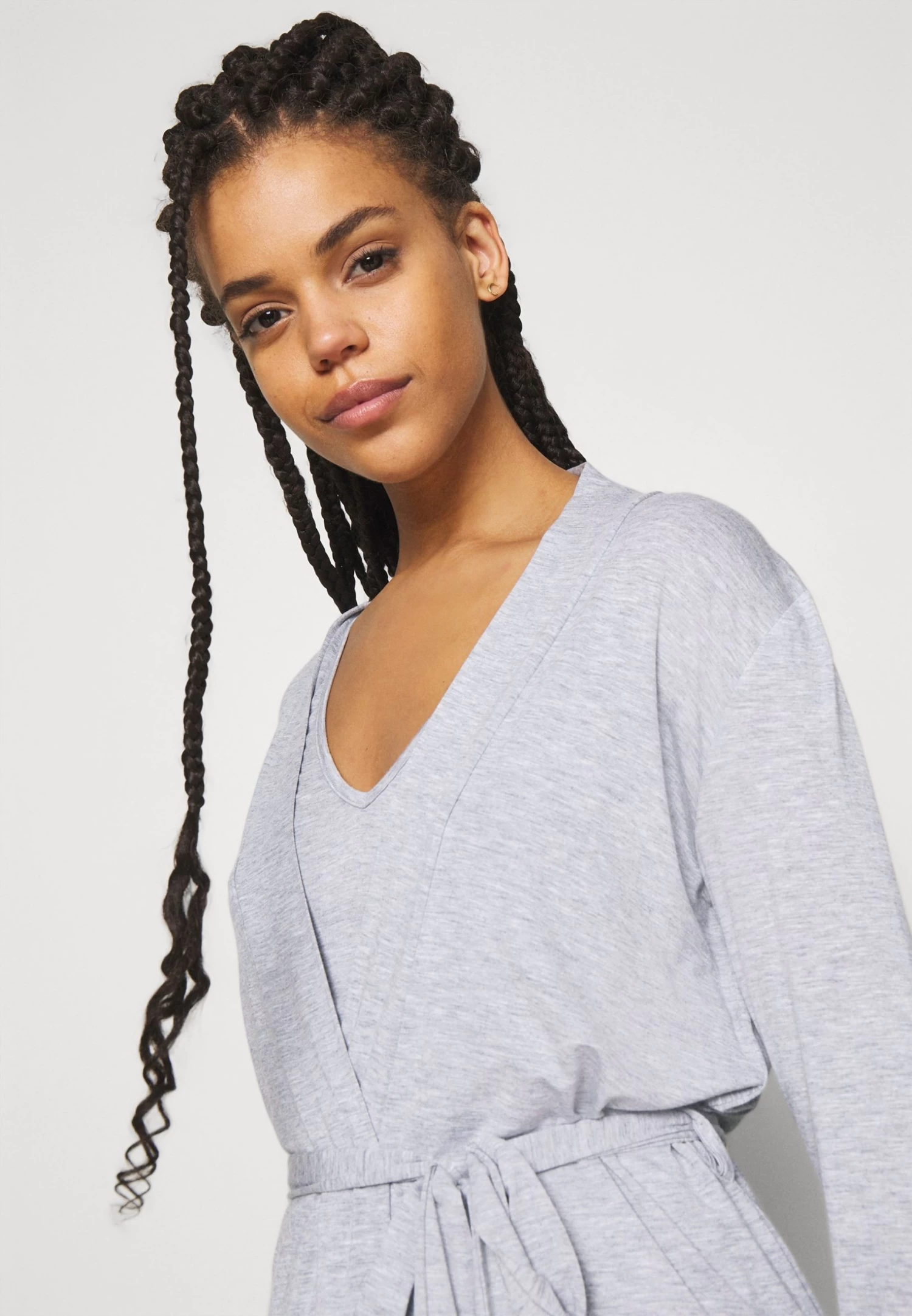 Anna Field 3 Piece Jersey- Pijama - Mottled Light Grey - Imagen 6