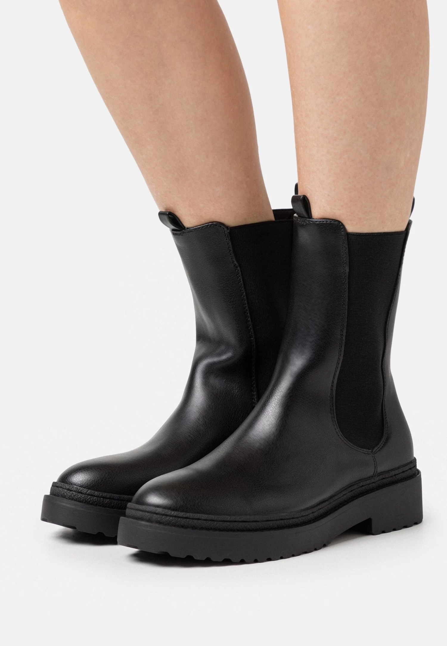 Botines Con Plataforma - Black