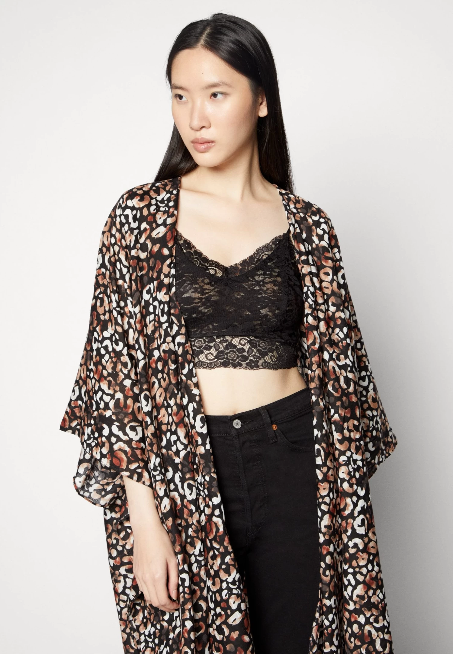 Anna Field Poncho - Brown/Black - Imagen 4