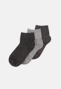 Anna Field Lurex Socks 3 Pack - Calcetines - Grey/Black