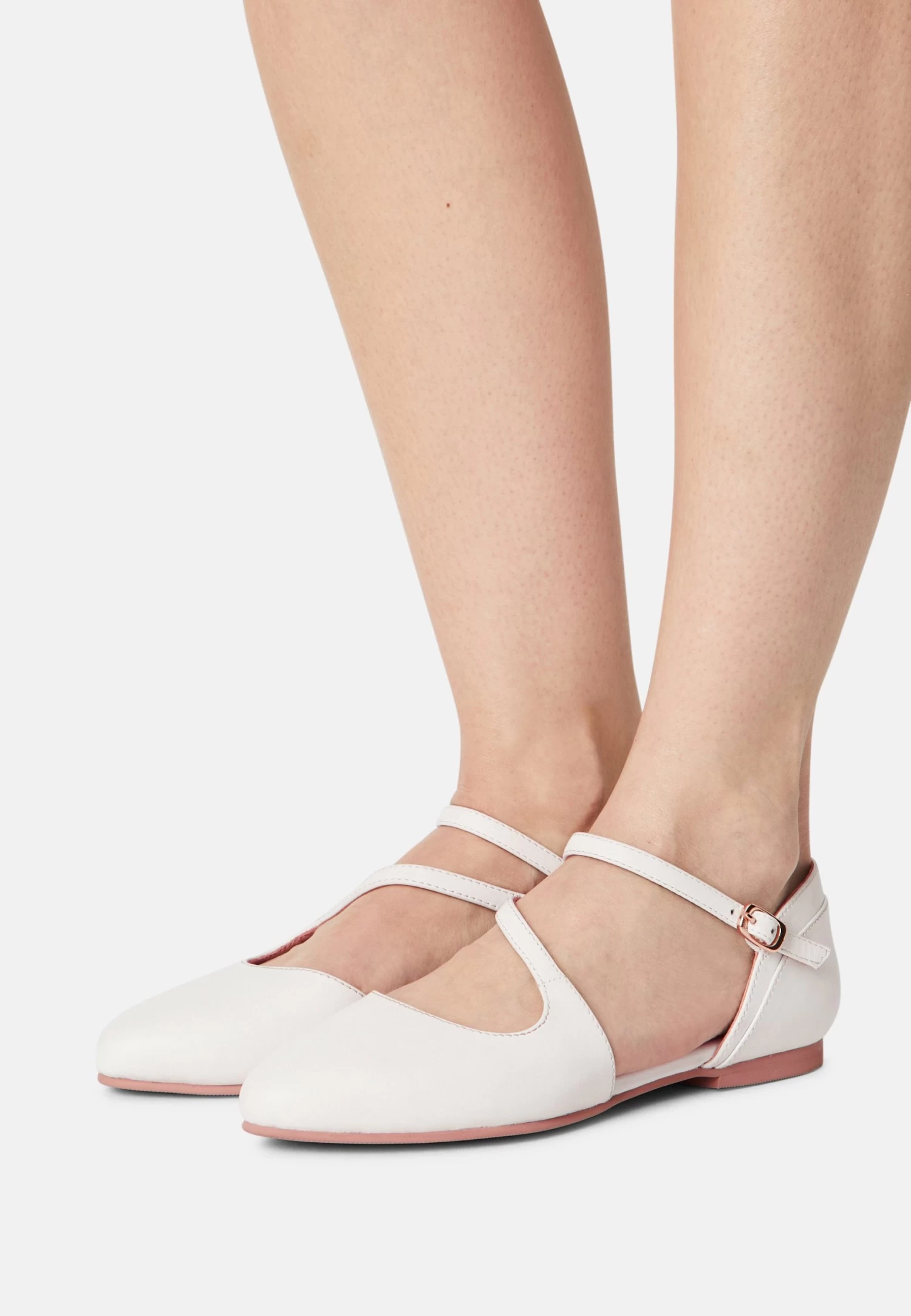 Anna Field Leather- Bailarinas Con Hebilla - White