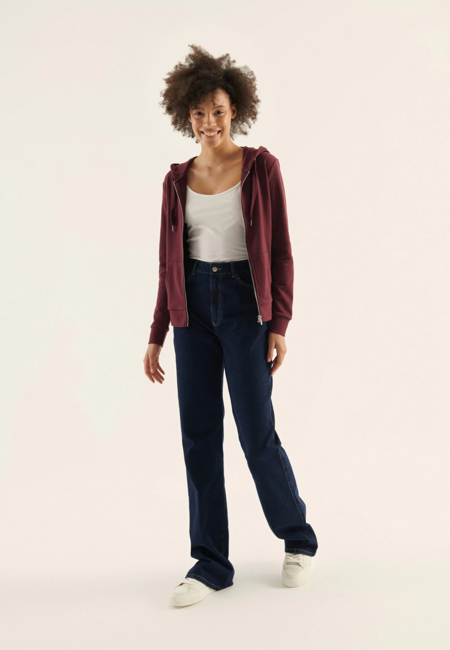 Anna Field Sudadera Con Cremallera - Bordeaux - Imagen 2