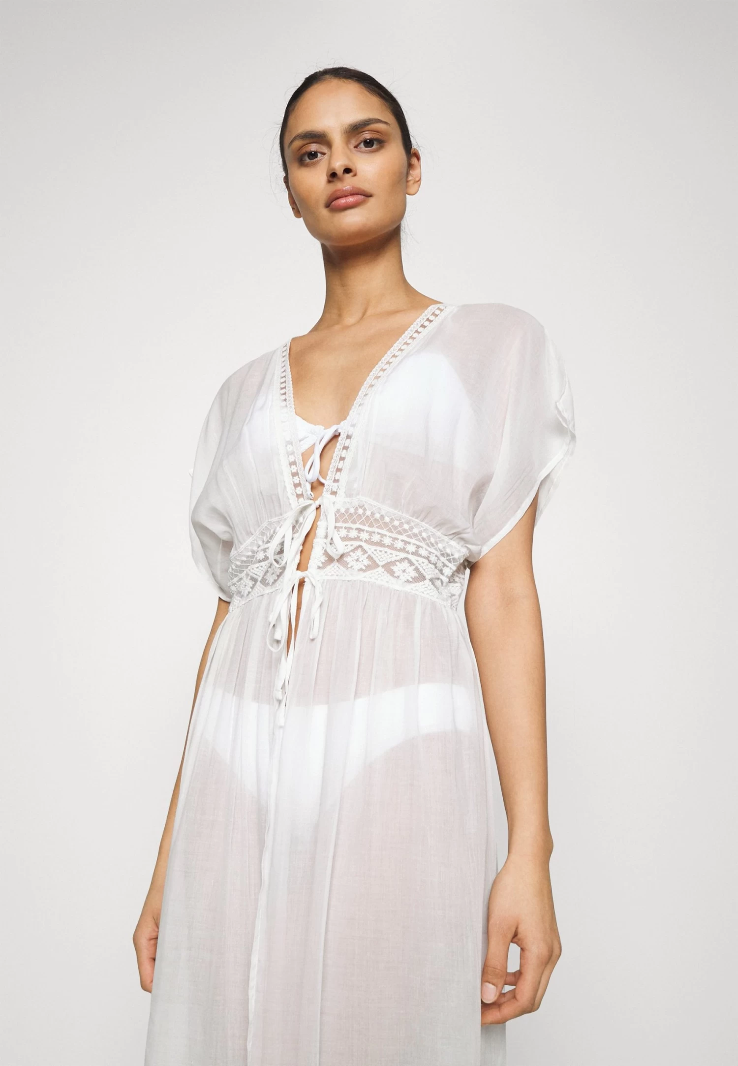 Anna Field Embroidered Cover Up/ 802 - Black - Complementos De Playa - 001 - White - Imagen 4