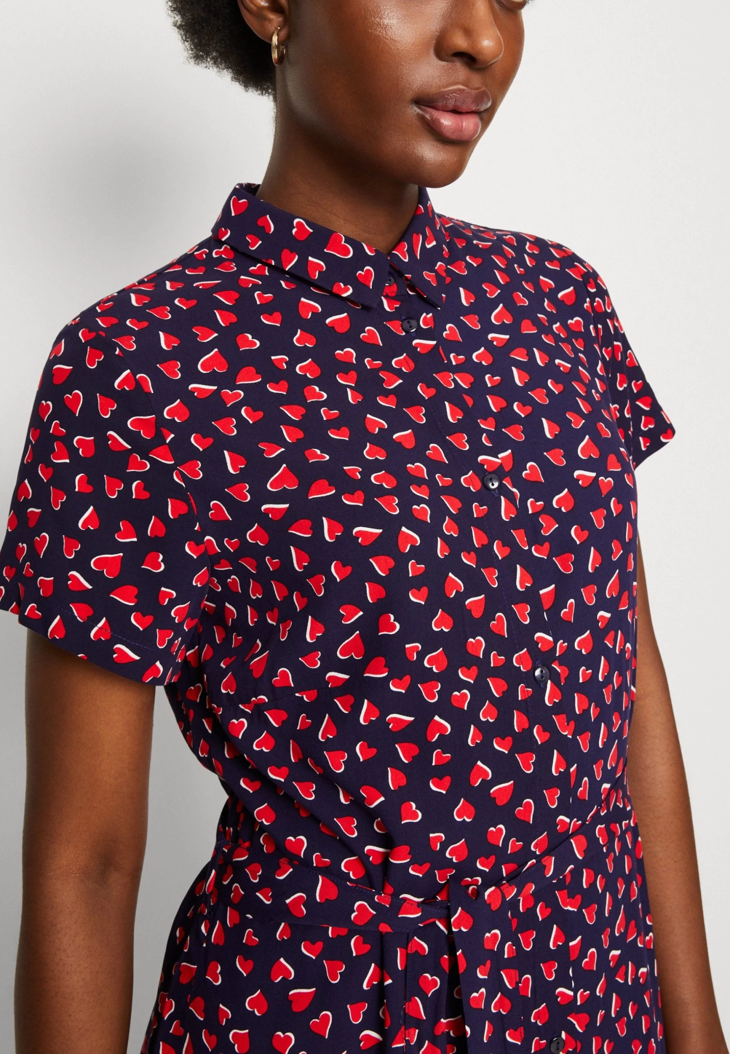 Anna Field Vestido Camisero - Dark Blue/Red - Imagen 6