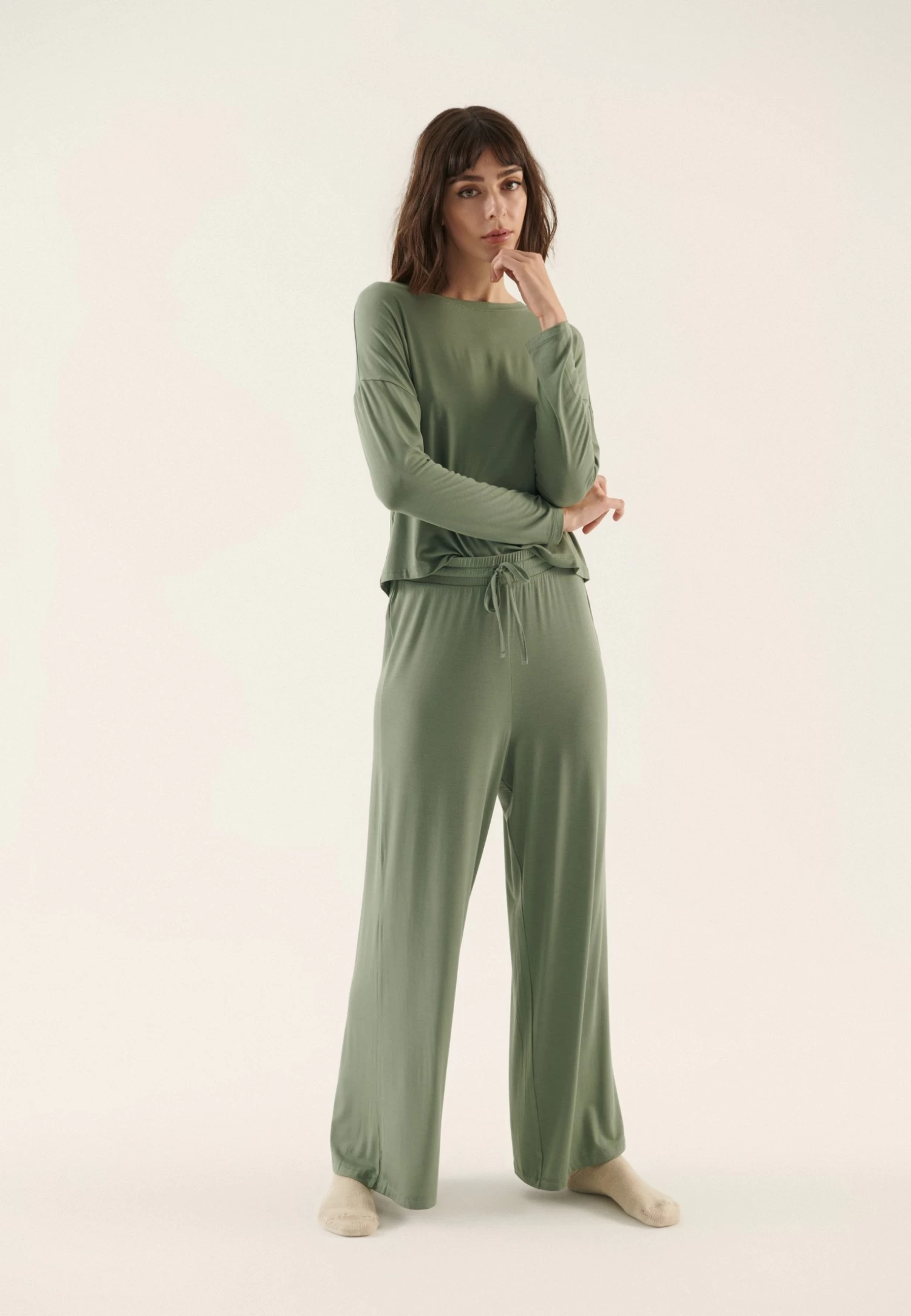 Anna Field Wide Leg - Pijama - Khaki - Imagen 2