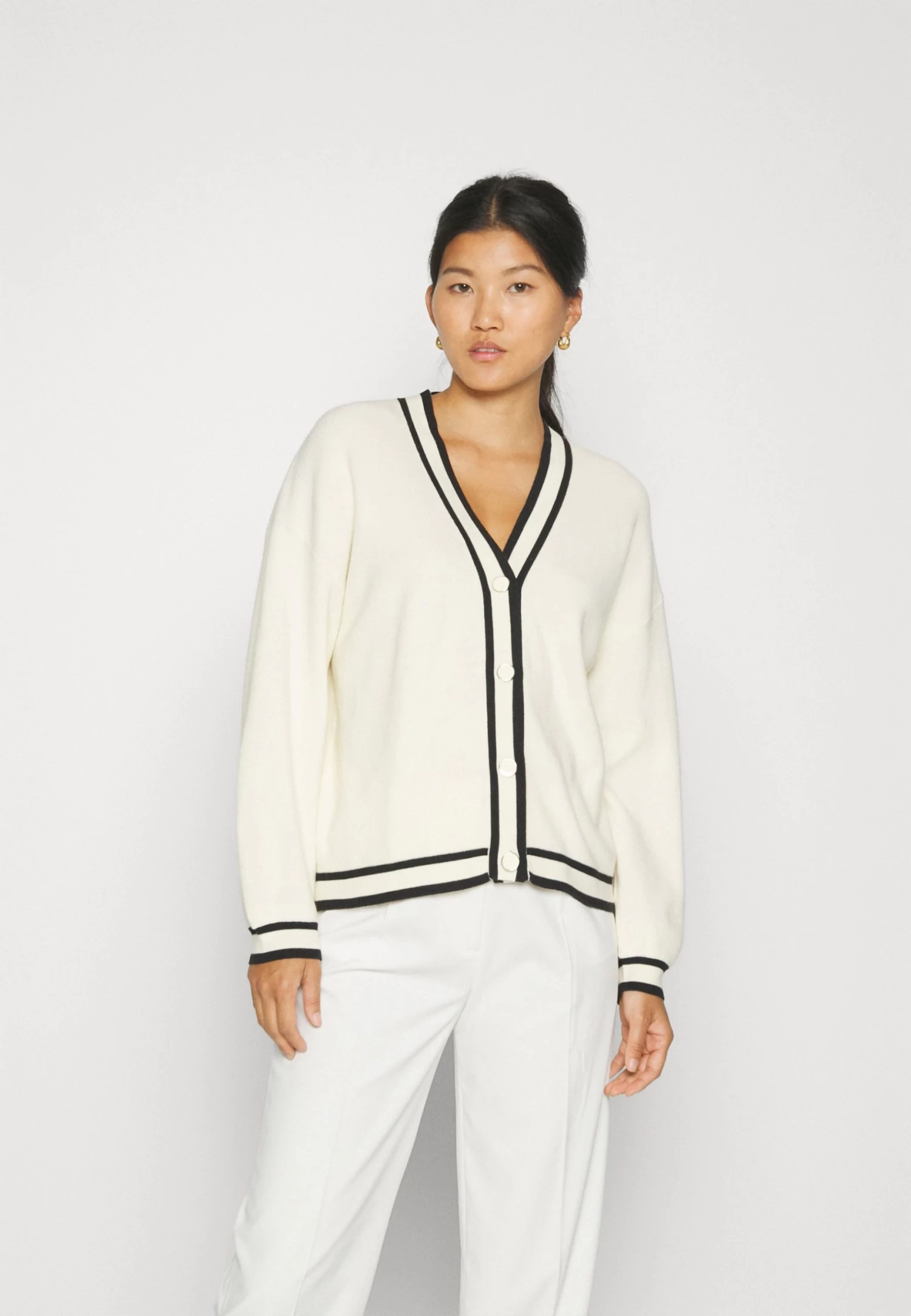 Anna Field Chaqueta De Punto - White/Black