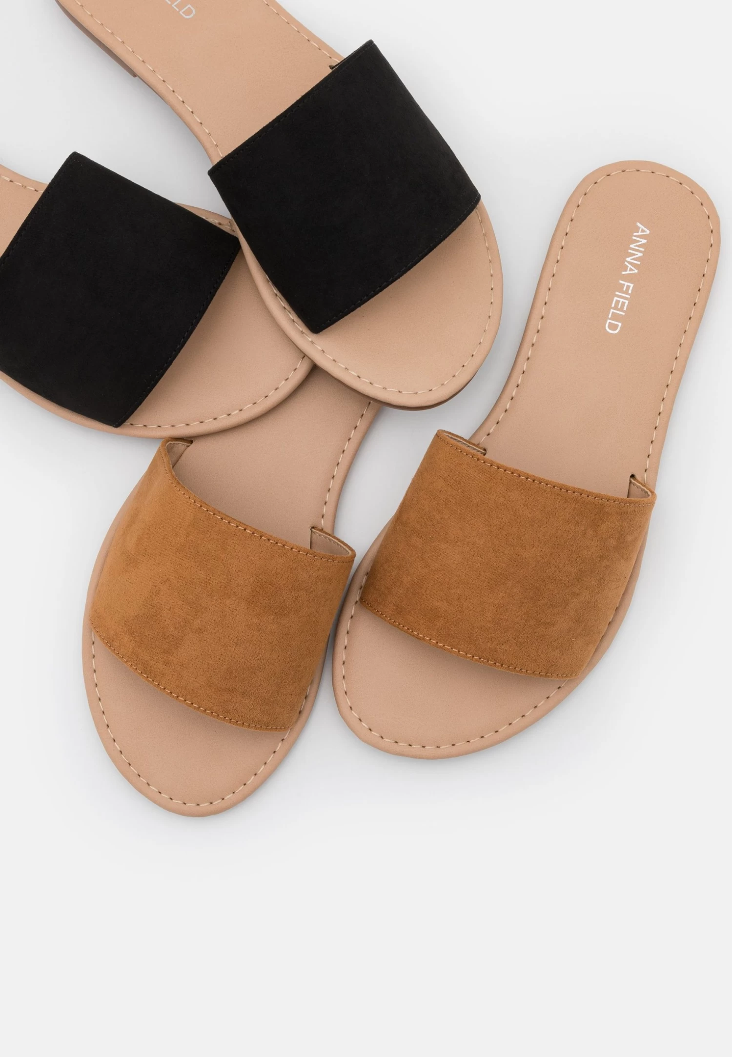 Anna Field 2 Pack - Sandalias Planas - Black/Cognac - Imagen 7