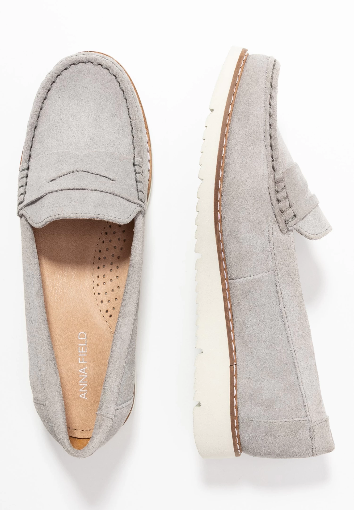 Anna Field Comfort Leather - Mocasines - Grey - Imagen 4