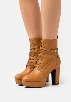 Anna Field Botines Con Cordones - Cognac