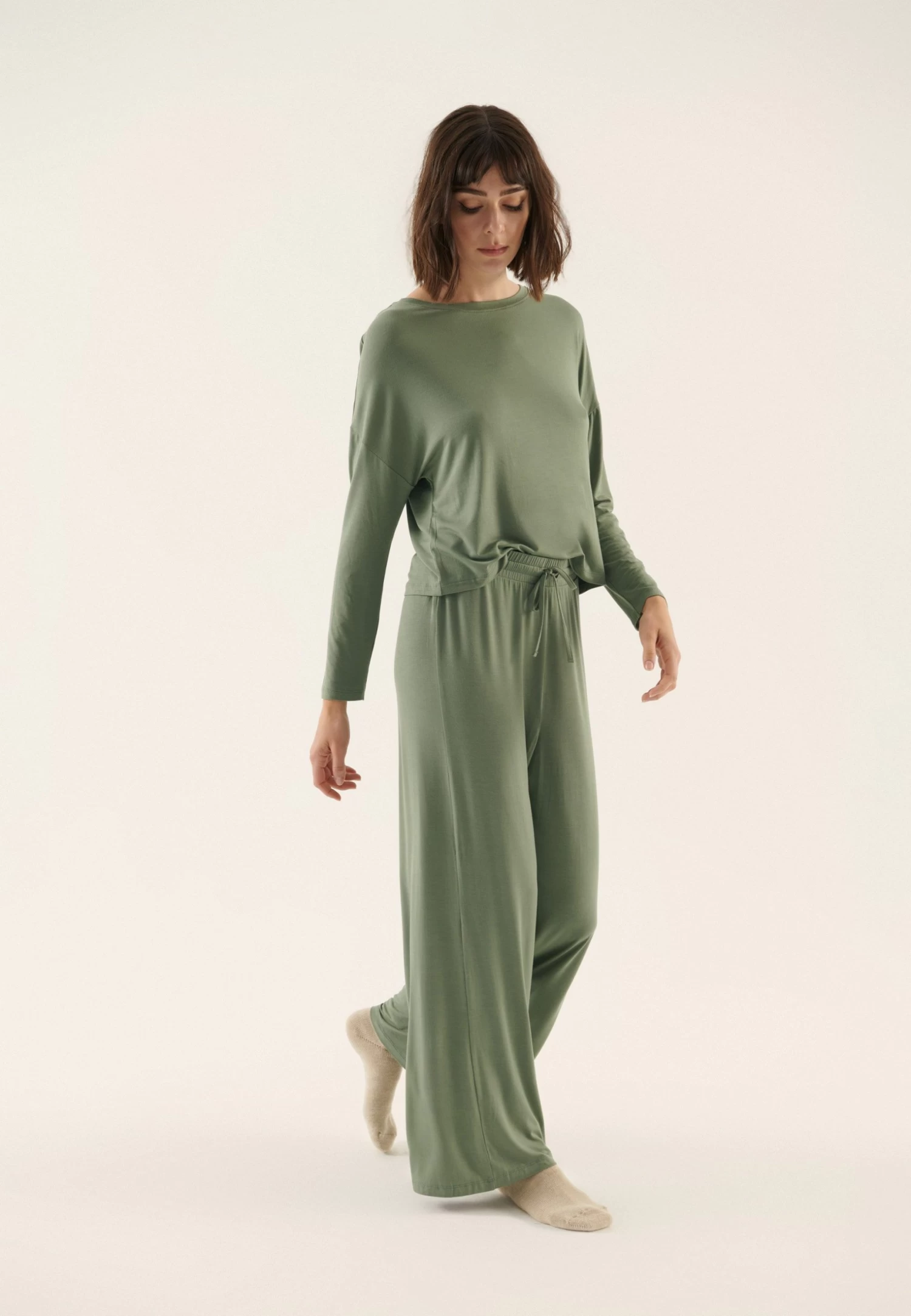 Anna Field Wide Leg - Pijama - Khaki - Imagen 4