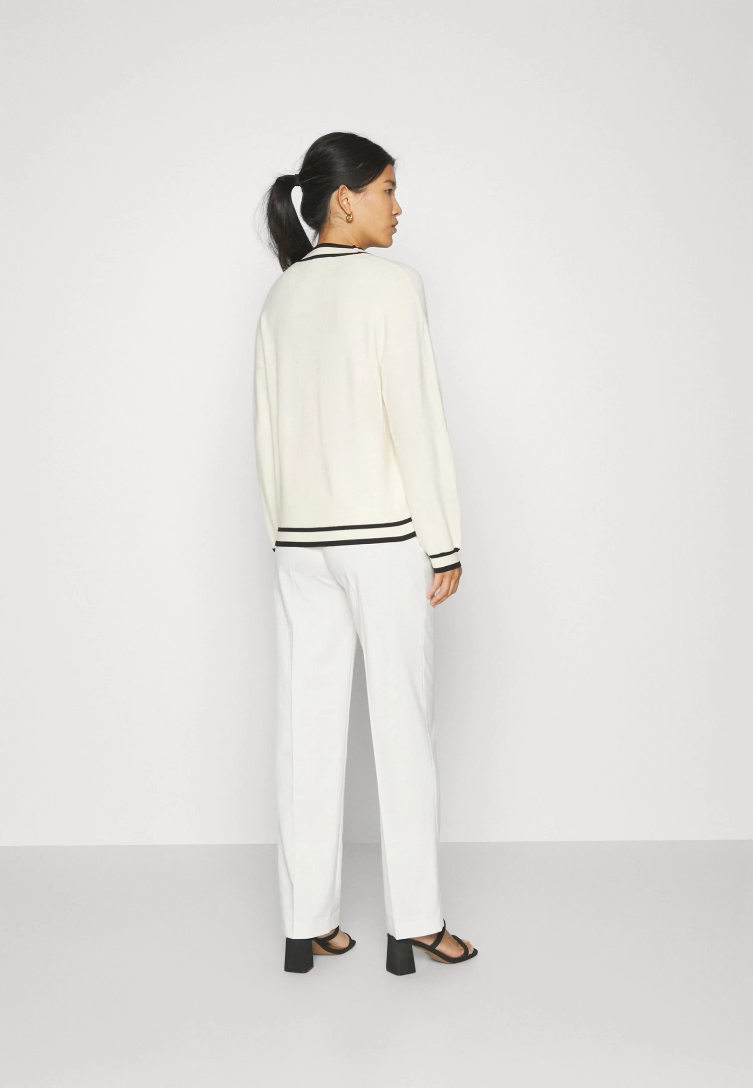 Anna Field Chaqueta De Punto - White/Black - Imagen 3