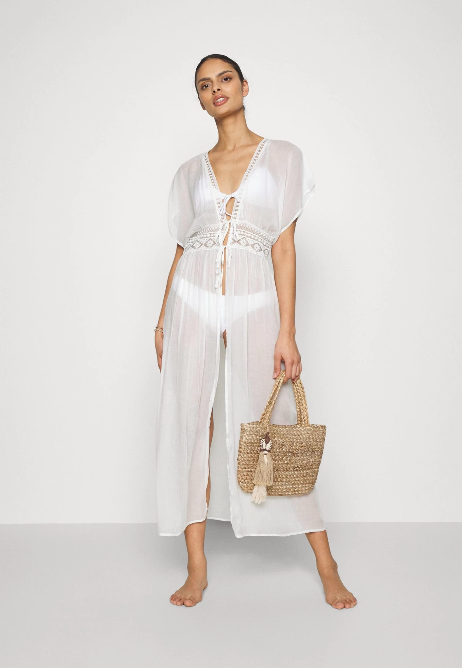 Anna Field Embroidered Cover Up/ 802 - Black - Complementos De Playa - 001 - White - Imagen 2