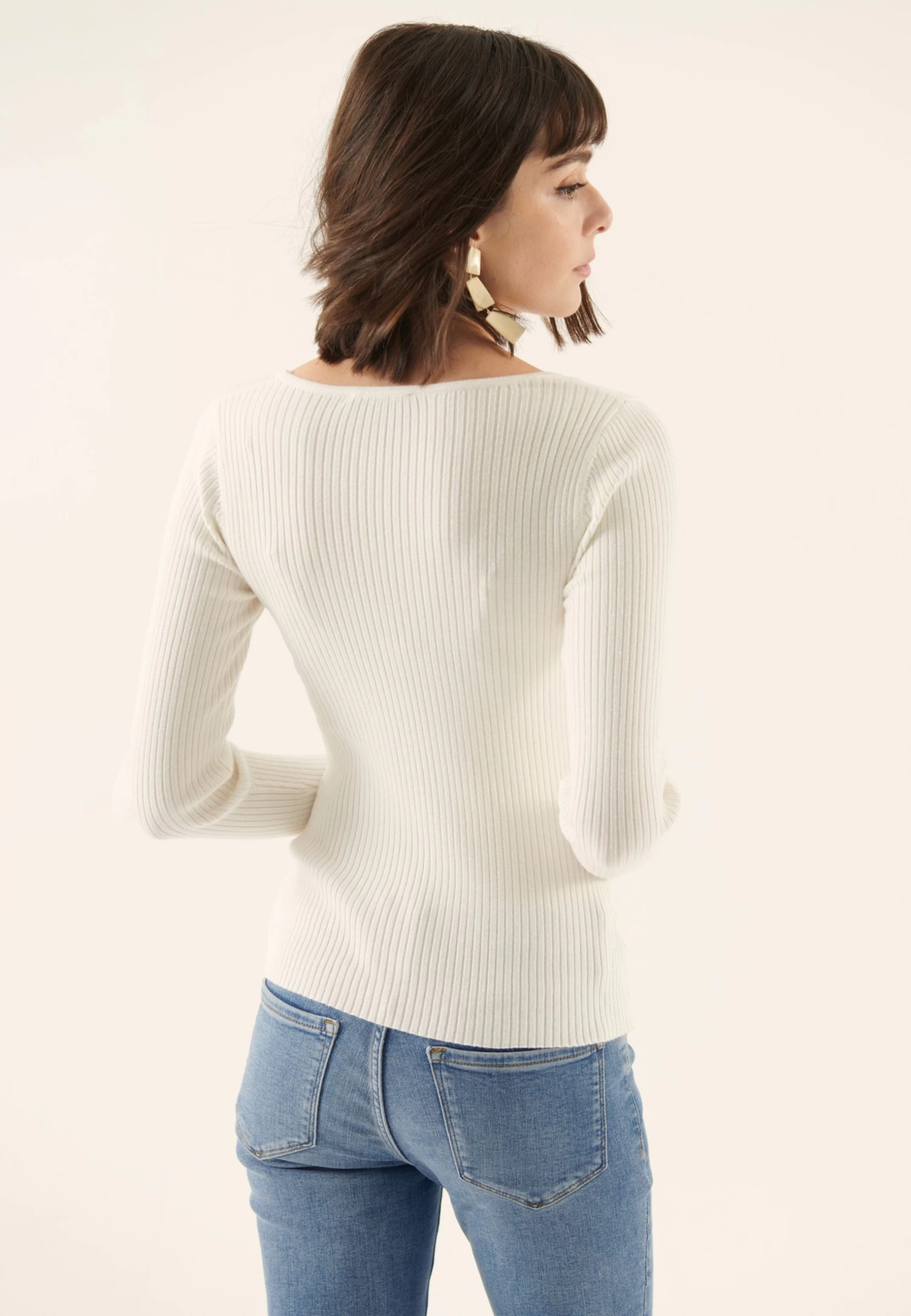 Anna Field Jersey De Punto - Off-White - Imagen 3