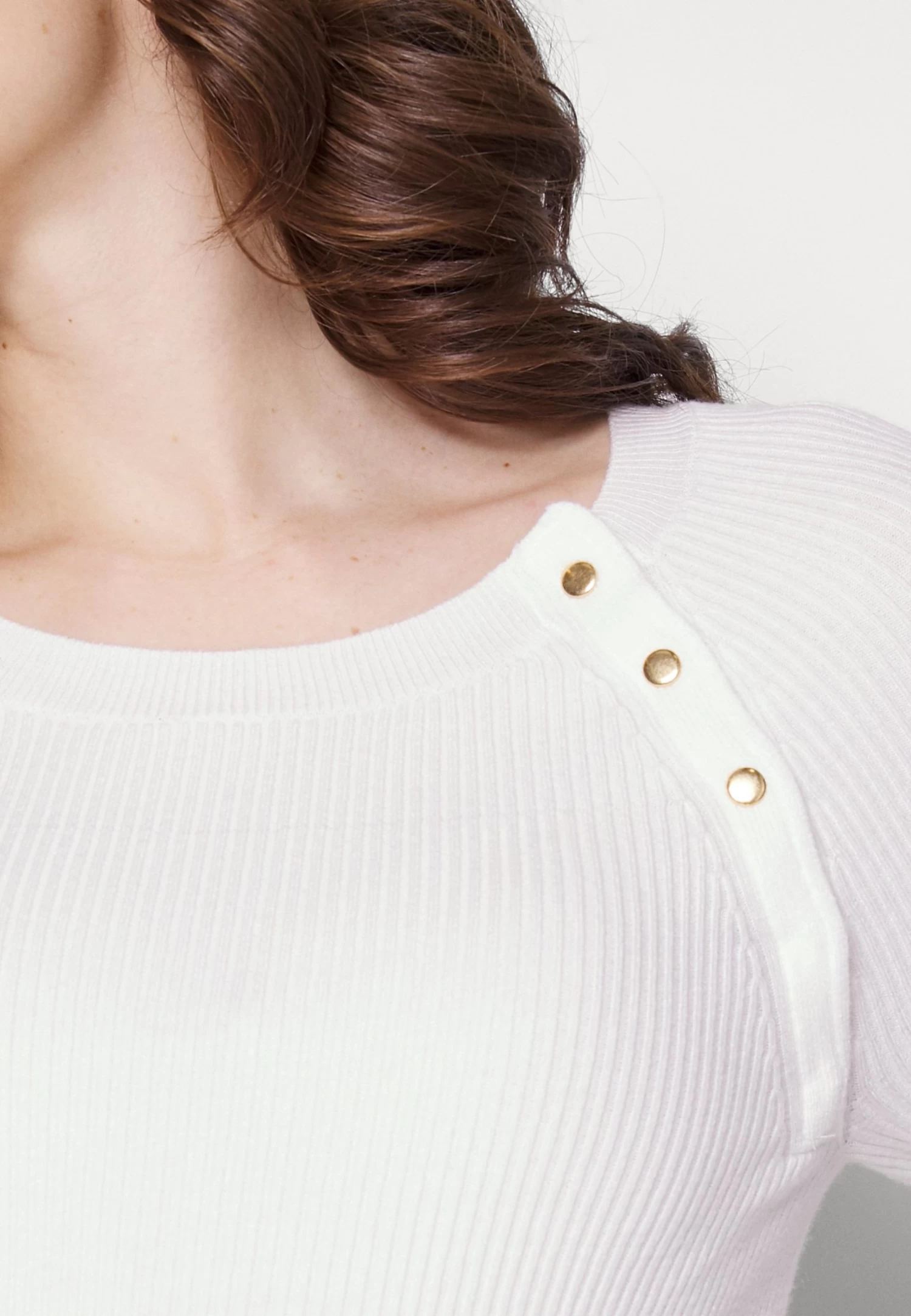 Nursing - Button Opening - Jersey De Punto - White - Imagen 7