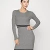 Anna Field Vestido De Punto - Mottled Light Grey/Black