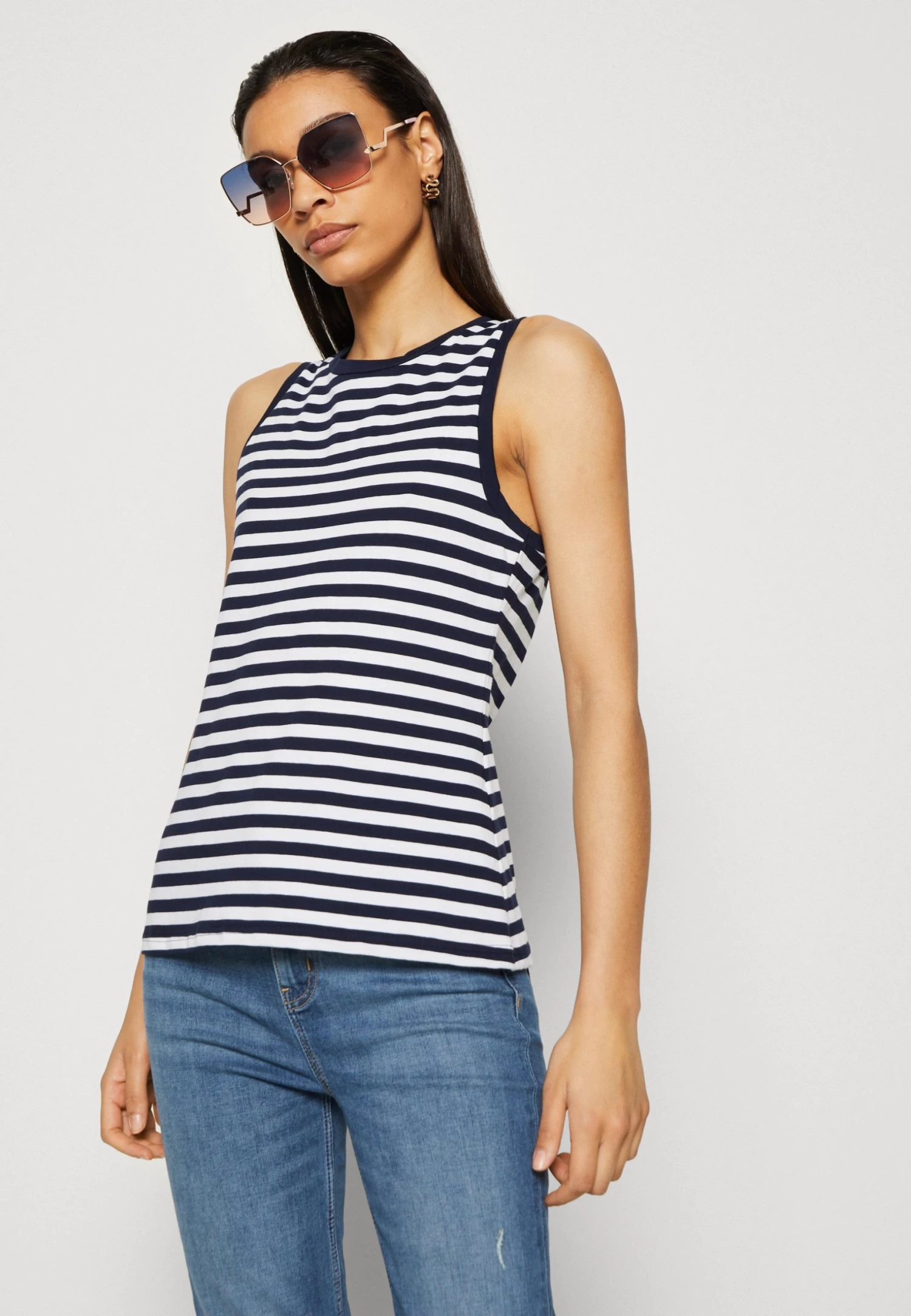 Anna Field Top - Dark Blue/White - Imagen 4