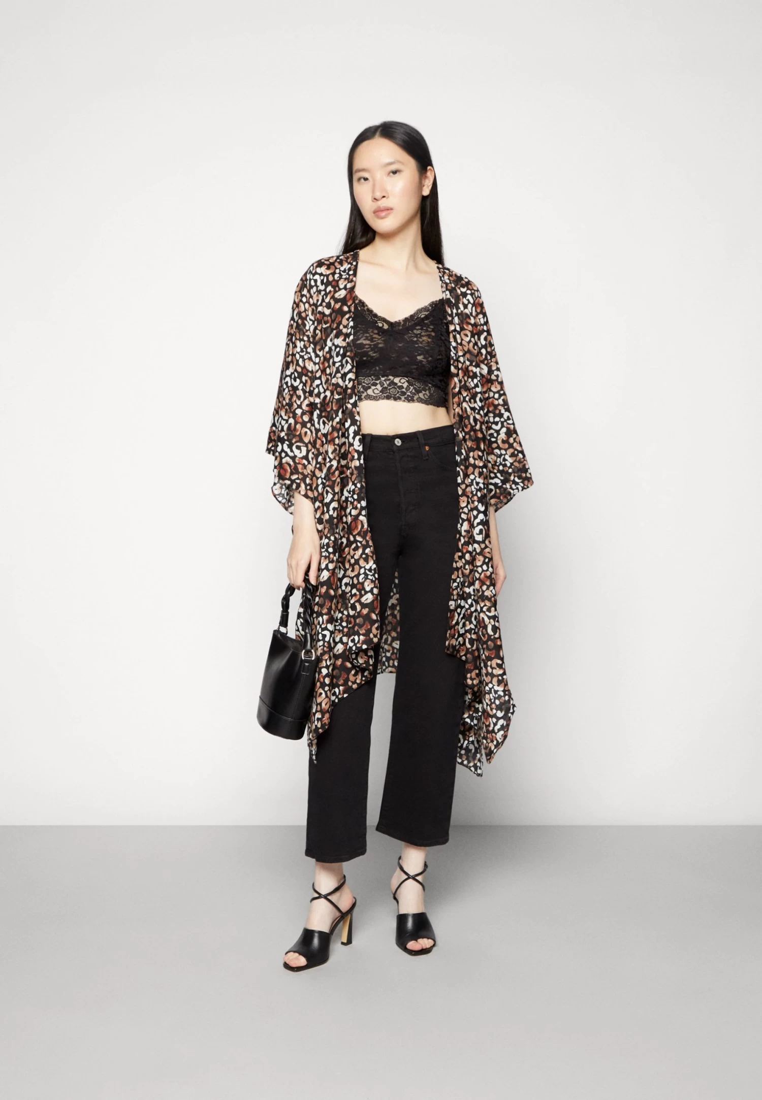 Anna Field Poncho - Brown/Black - Imagen 2