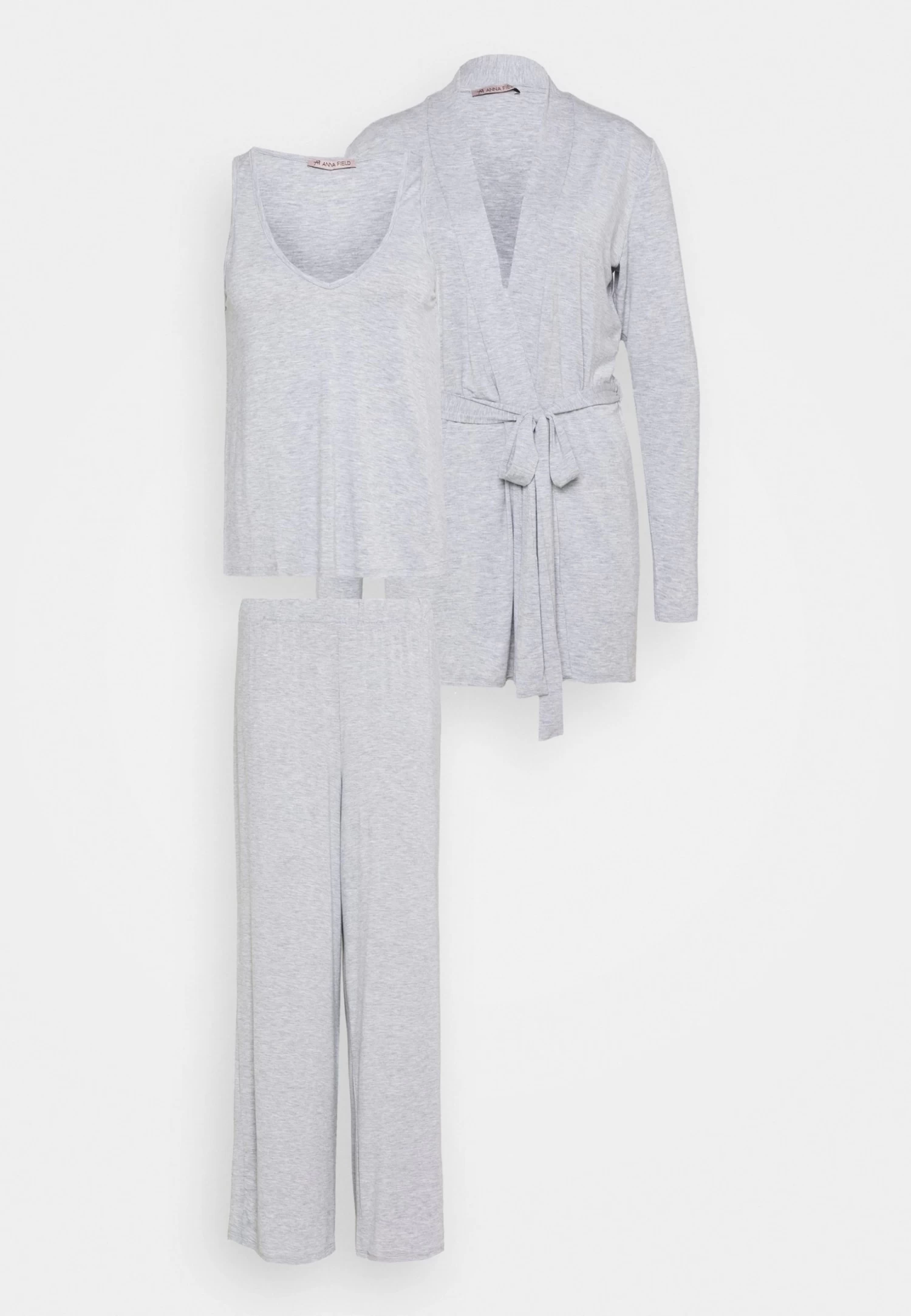 Anna Field 3 Piece Jersey- Pijama - Mottled Light Grey - Imagen 8